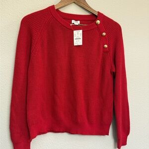 J. Crew Red Crew Neck Sweater